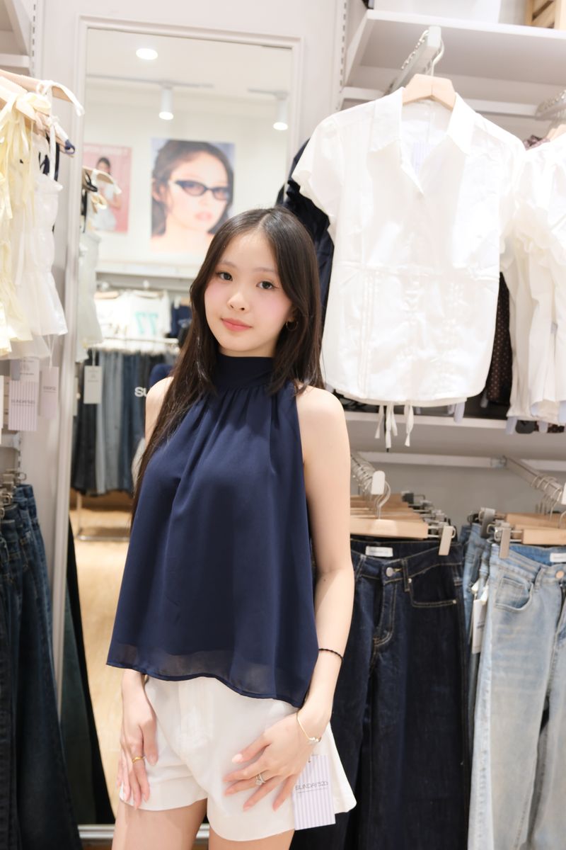 SUNDAY Navy Cloud Halter Top thumbnail 4