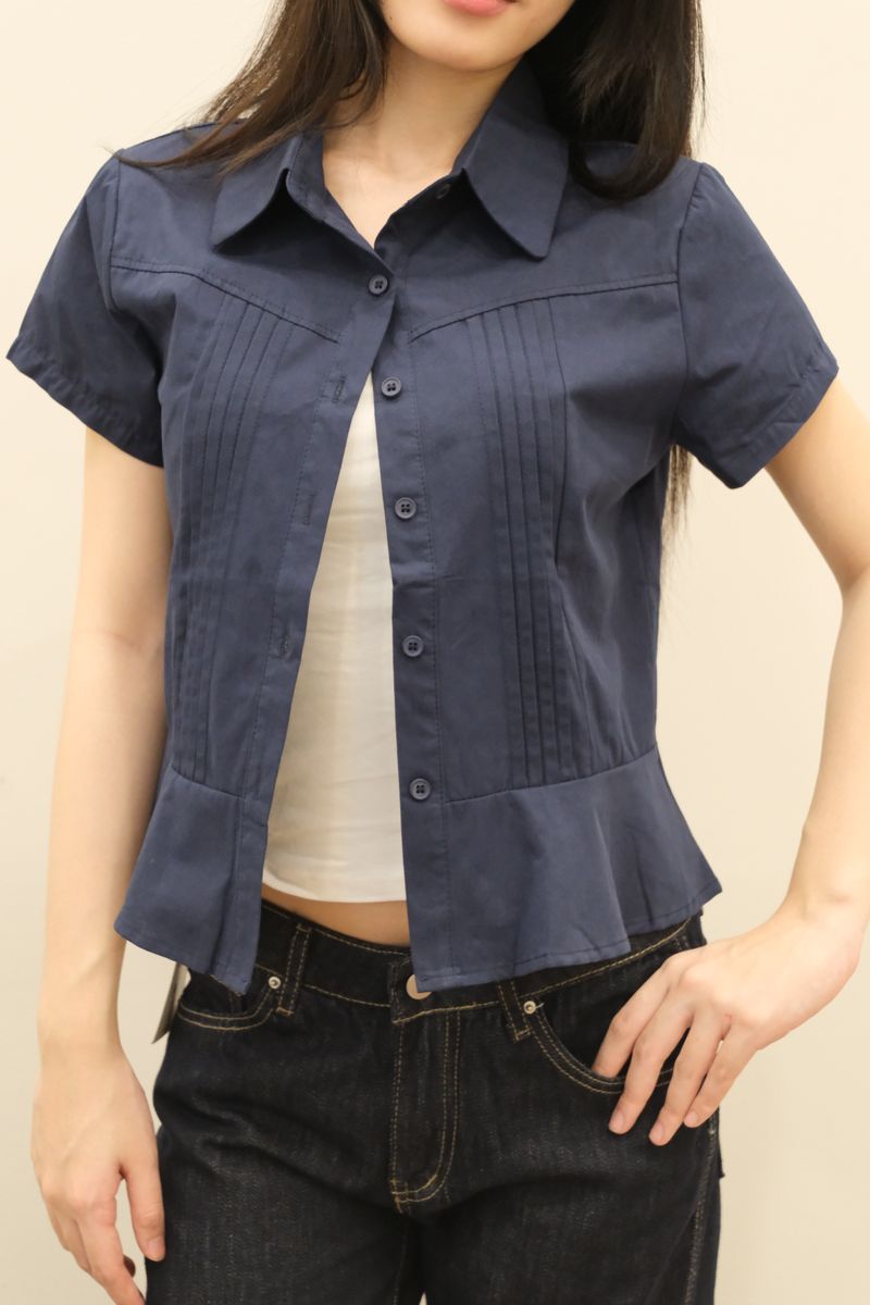 Isabelle Navy Blouse thumbnail 2
