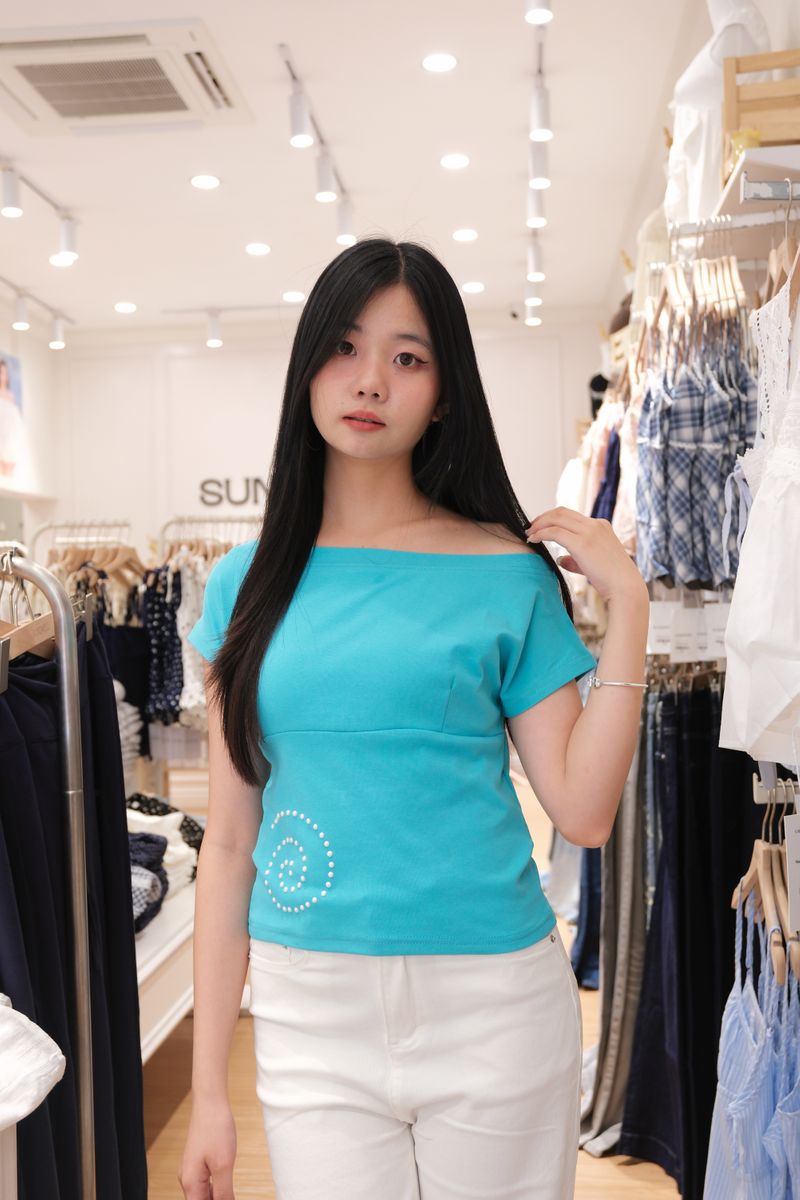 Aqua Off Shoulder thumbnail 3