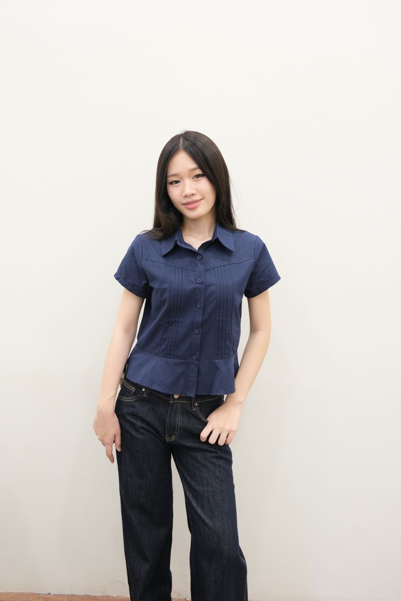 Isabelle Navy Blouse thumbnail 3