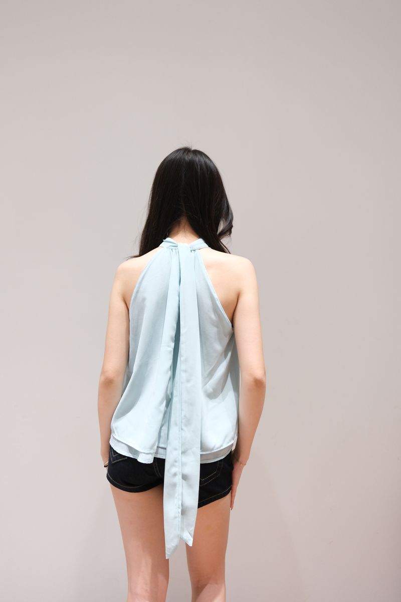 SUNDAY Cloud Halter Top Teal thumbnail 4