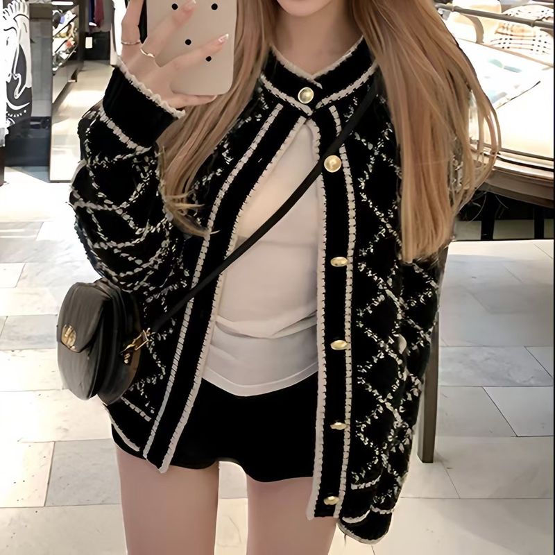 Classy pattern Cardigan black