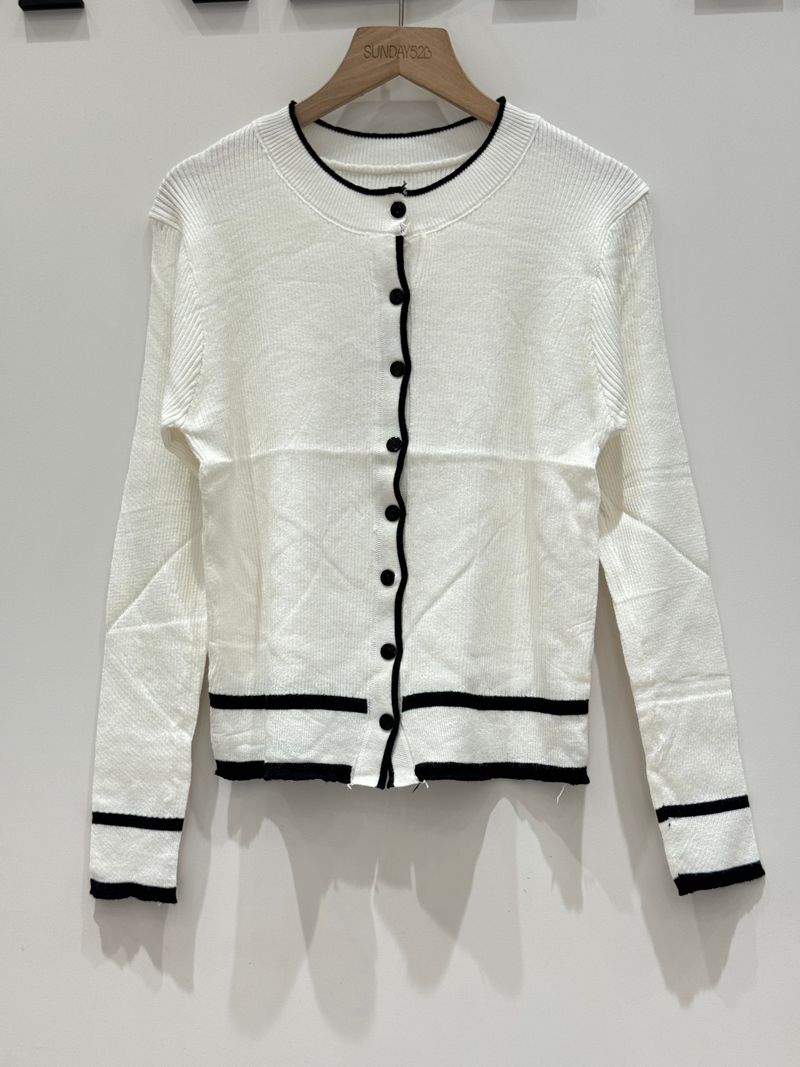 Sweater white mix black