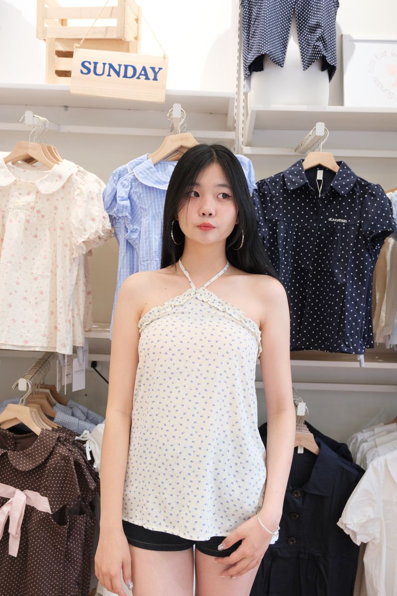 Blue Bloom Halter Top thumbnail 3