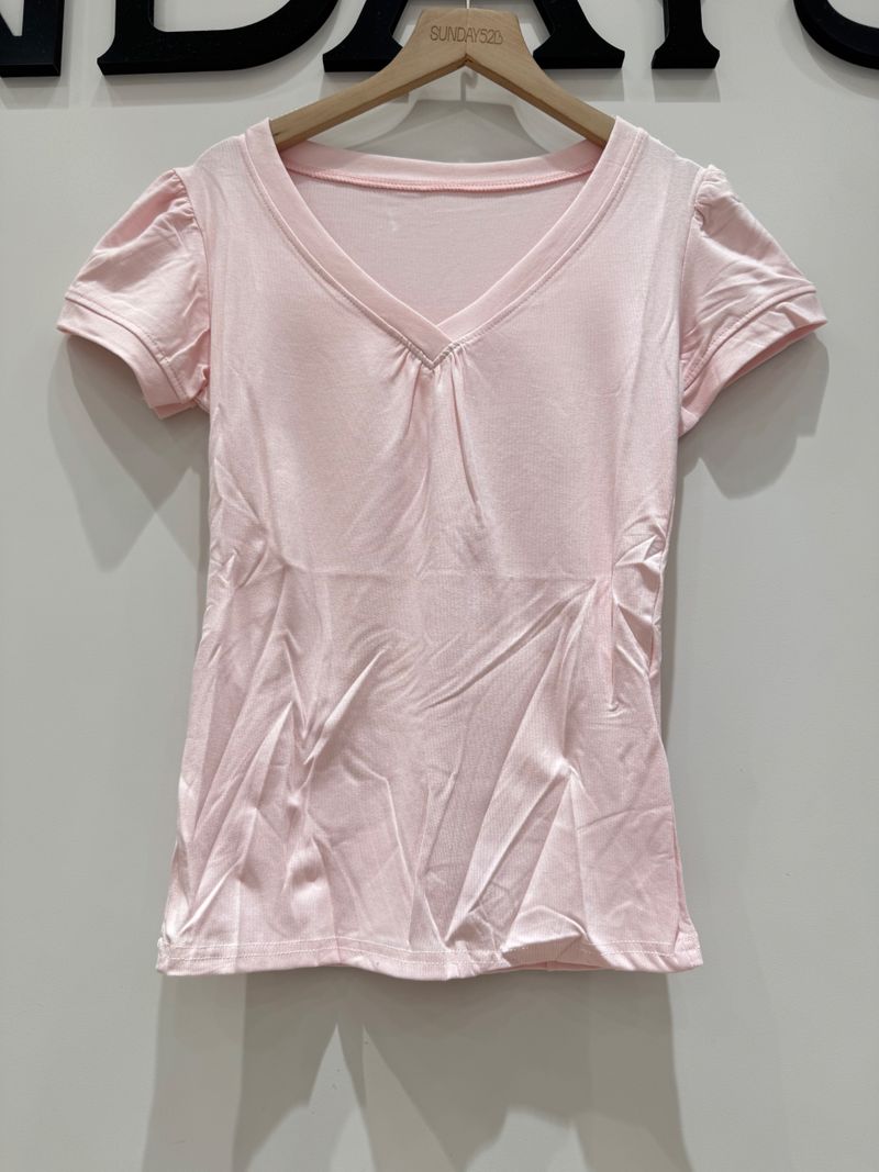 V pink top