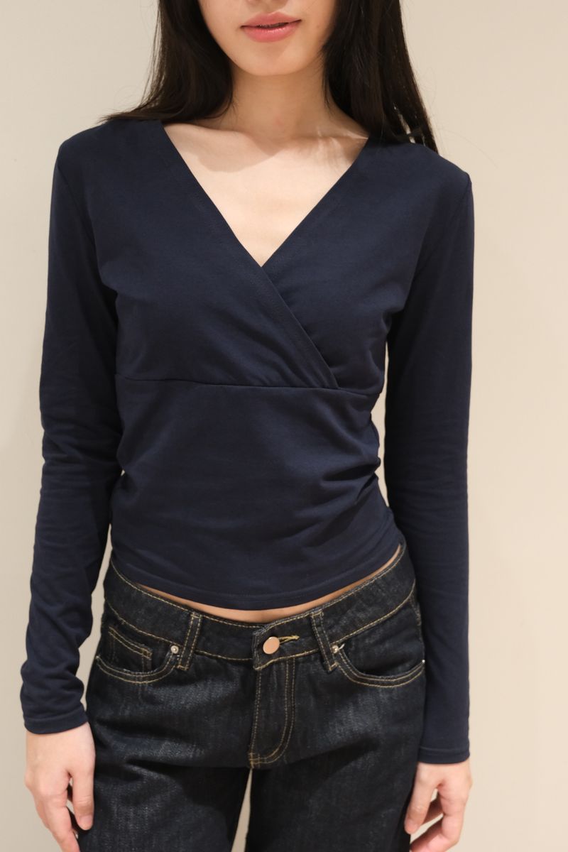 Wrape Long Sleeve Navy thumbnail 2