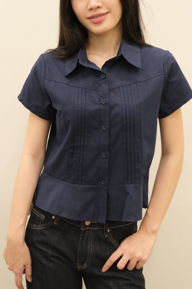 Isabelle Navy Blouse thumbnail 4