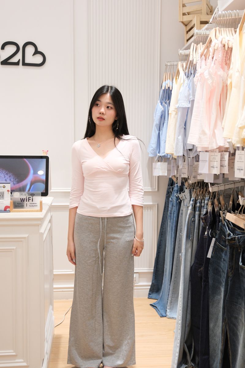 Pink V-Neck Top thumbnail 2