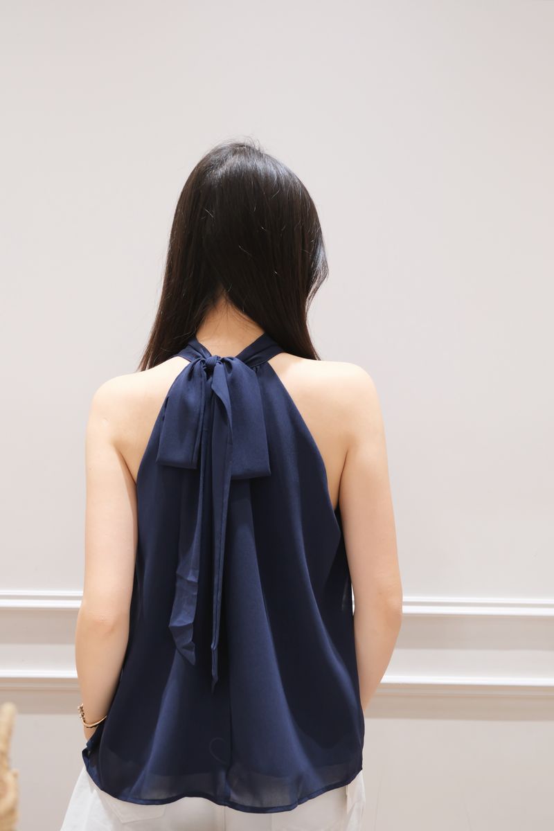 SUNDAY Navy Cloud Halter Top thumbnail 2