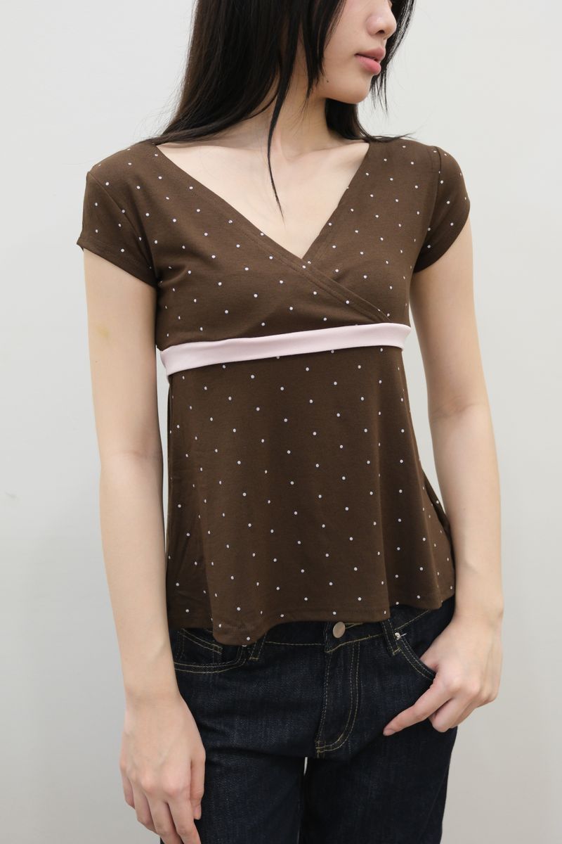 Pink Brown Wrap Tee thumbnail 3