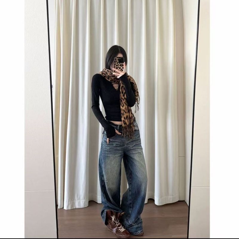 7816 Brown tag baggy jeans thumbnail 2