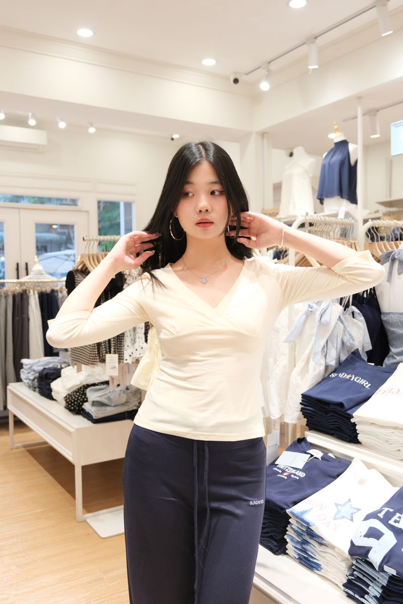 Creamy V-Neck Top thumbnail 2