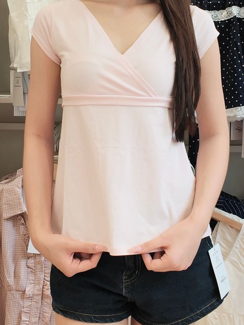 Pink V Wrap Tee thumbnail 2