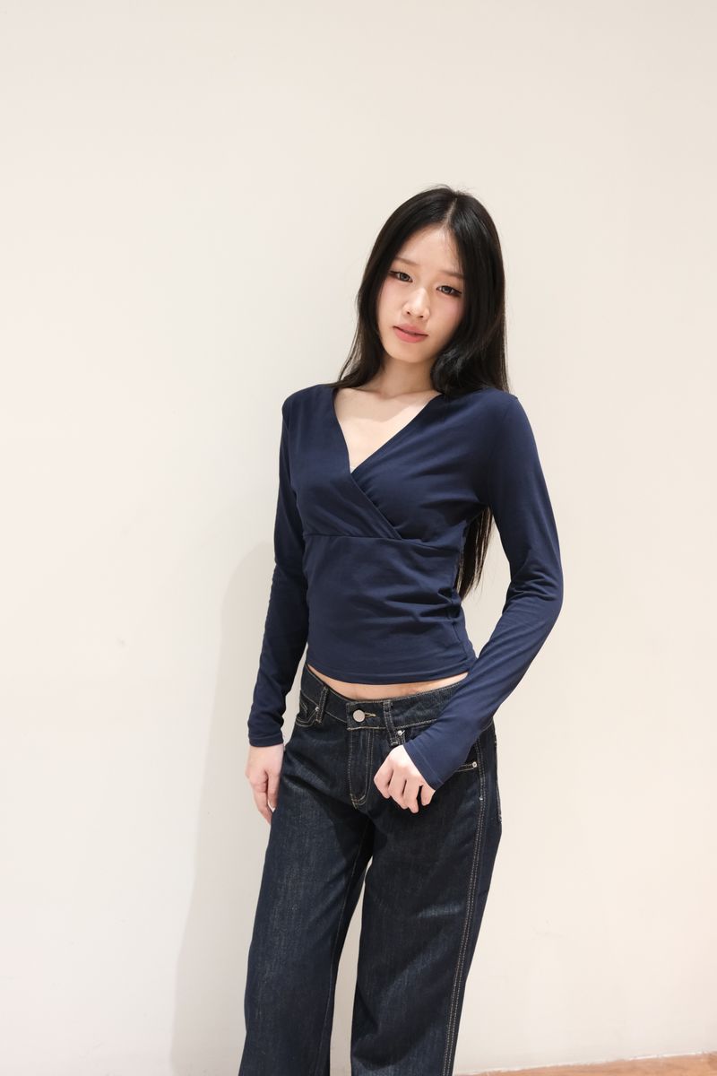 Wrape Long Sleeve Navy thumbnail 4