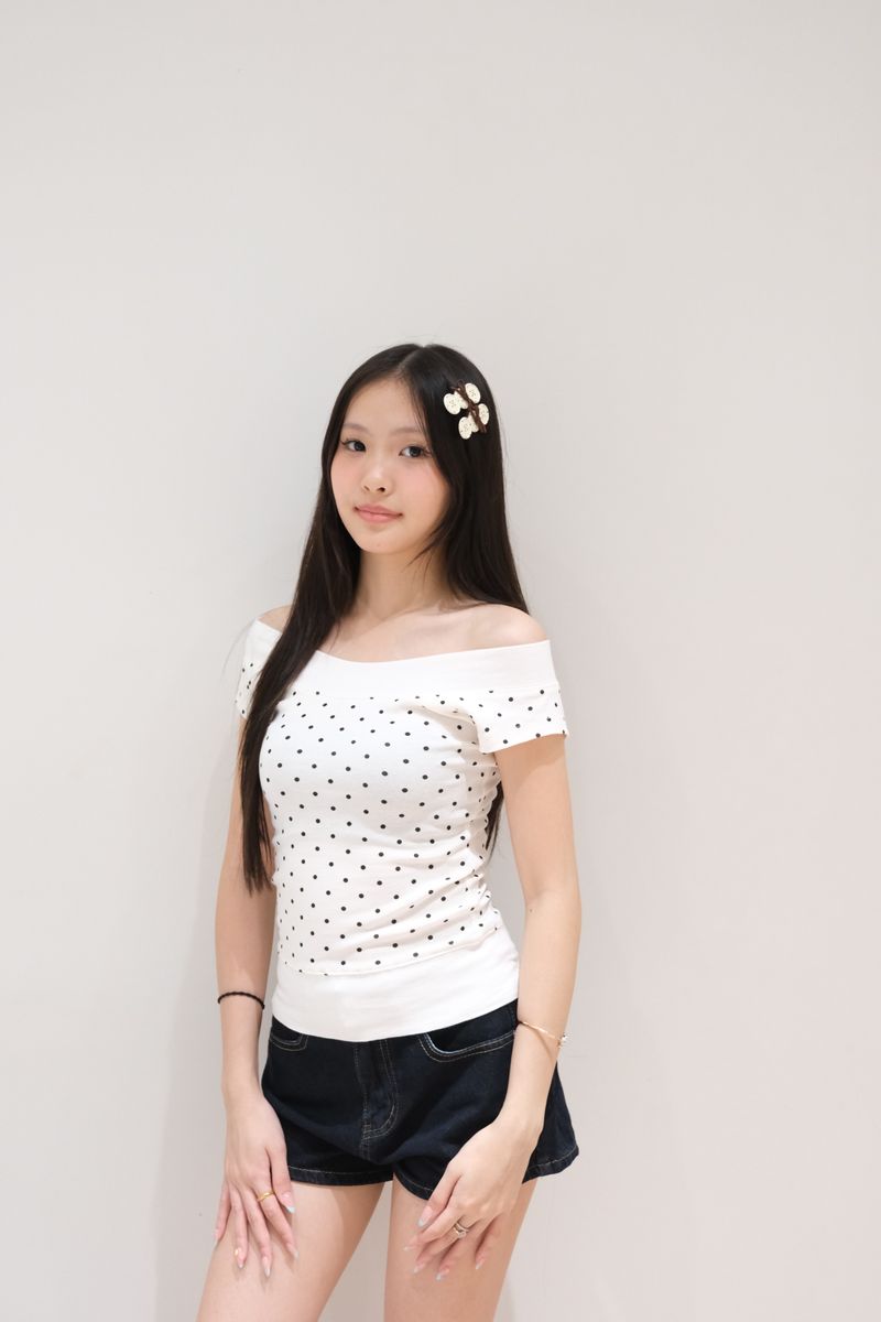 BM Polkadot off shoulder thumbnail 2