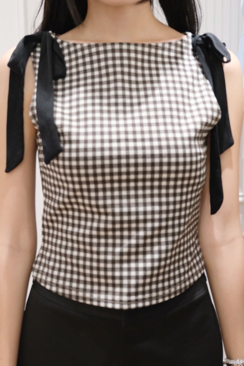 Gingham Ribbon Top thumbnail 3