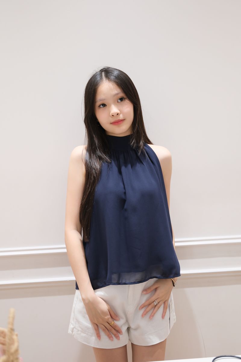 SUNDAY Navy Cloud Halter Top thumbnail 3