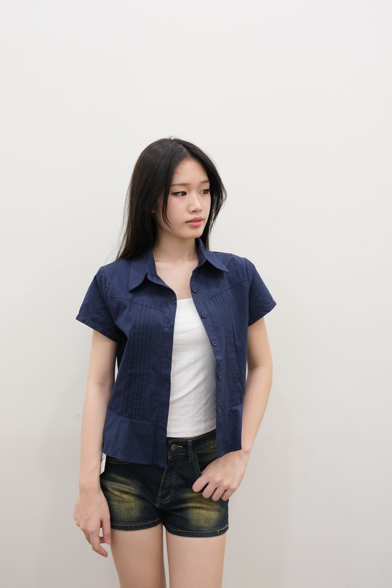 Isabelle Navy Blouse thumbnail 5