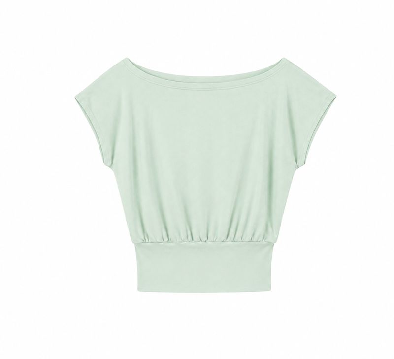 Draped Off Shoulder Teal thumbnail 7