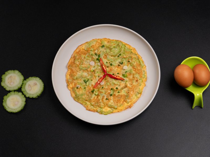 Fried Egg with bitter Melon