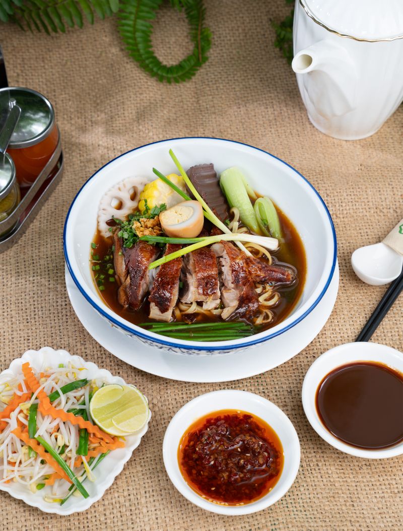 Roasted Duck Soup with Fresh yellow Noodle