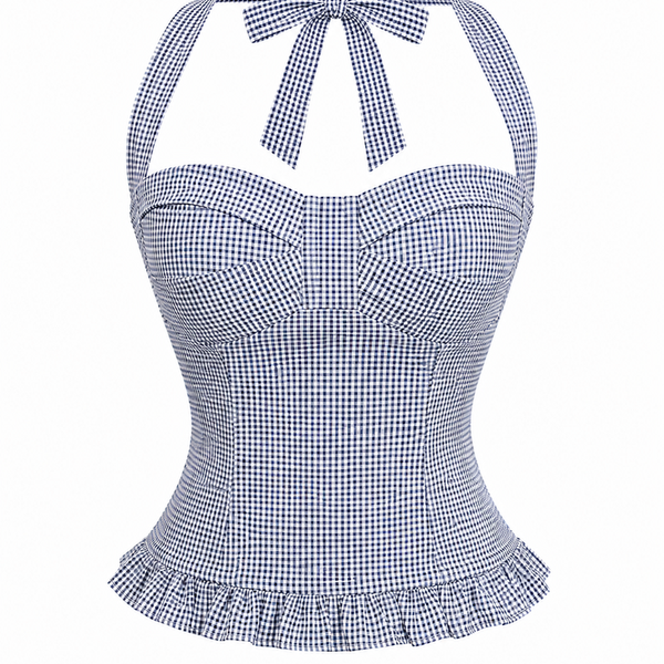 Gingham Halter Top