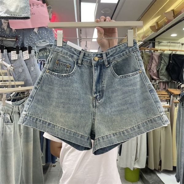 Short jeans blue cream
