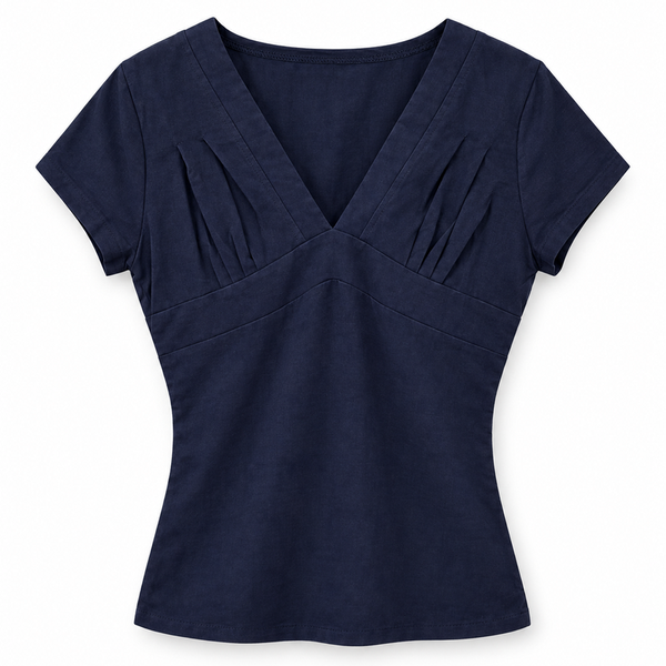Wrap V-Line Top - Navy