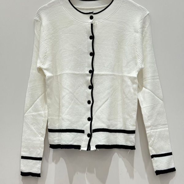 Sweater white mix black