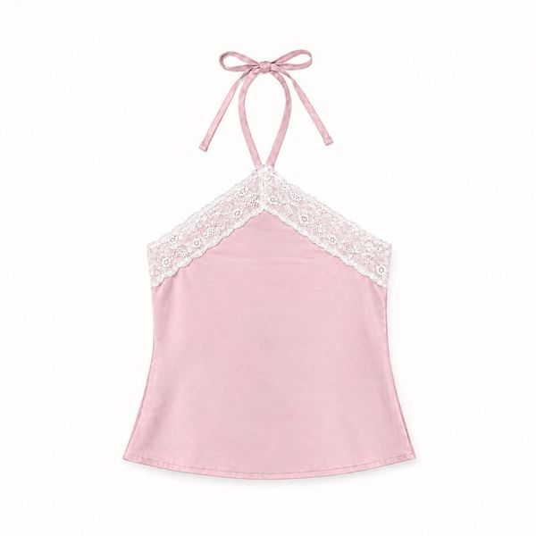 Silk Lace Halter Top