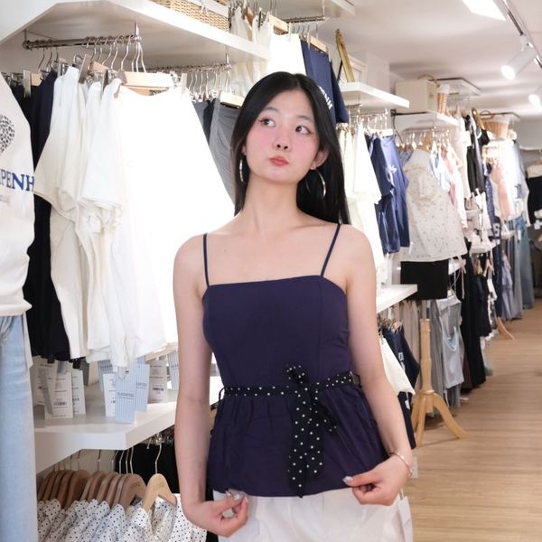 Ribbon Polkadot Top