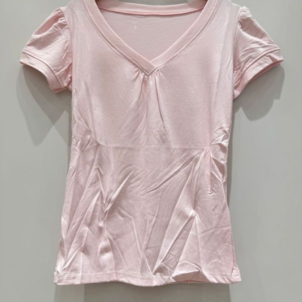 V pink top