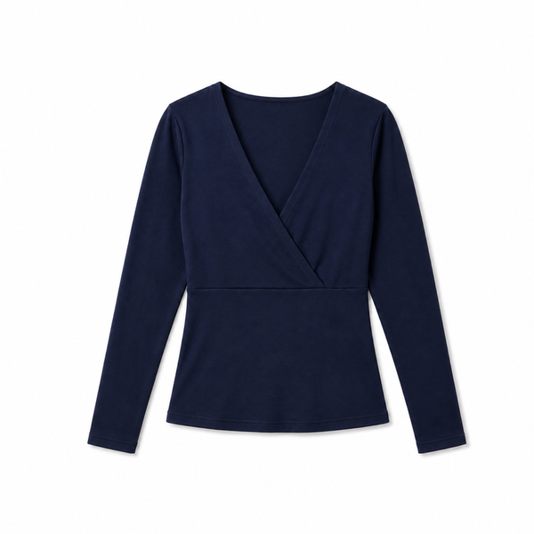 Slim Wrap Top Navy
