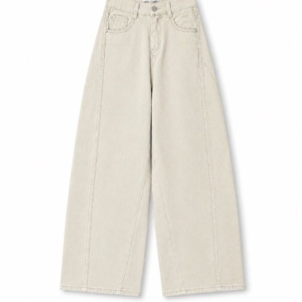 962 Cream Wide-Leg Jeans