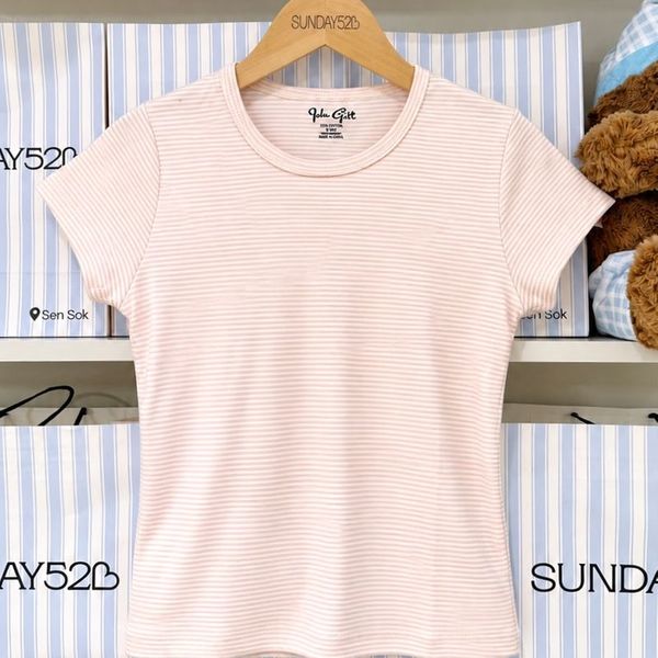 Pink Striped Baby Tee