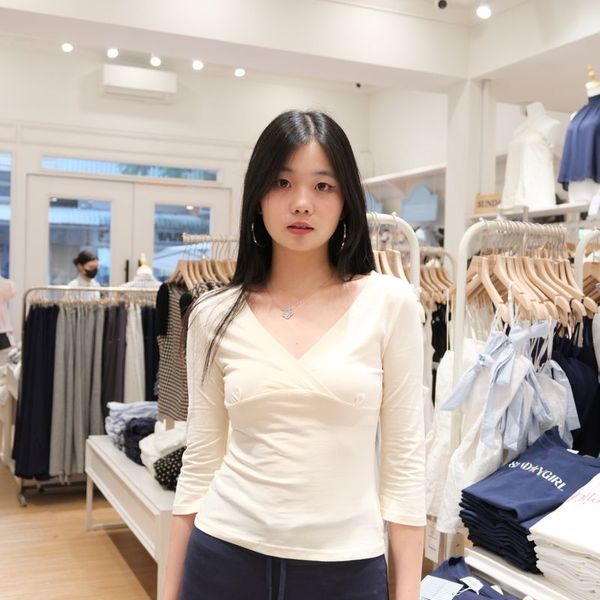 Creamy V-Neck Top