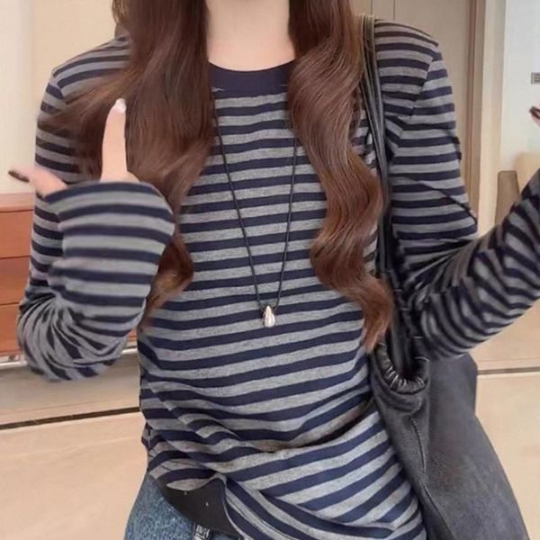 Navy Striped Long-Sleeve Tee R