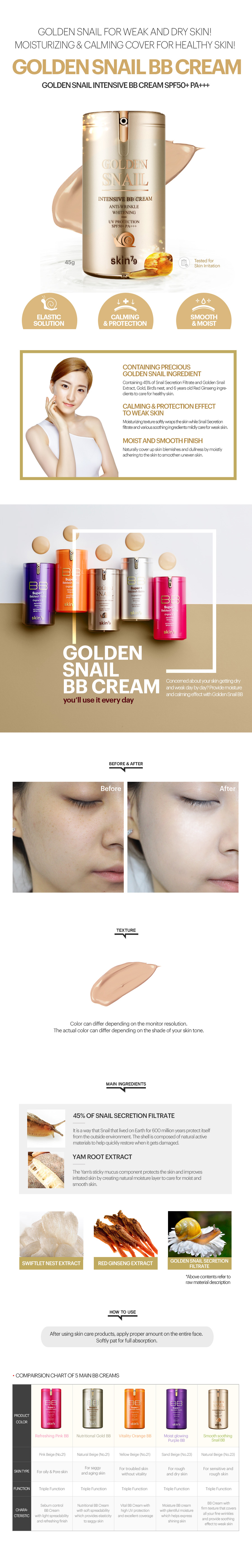 Golden Snail Intensive BB Cream SPF50 PA+++