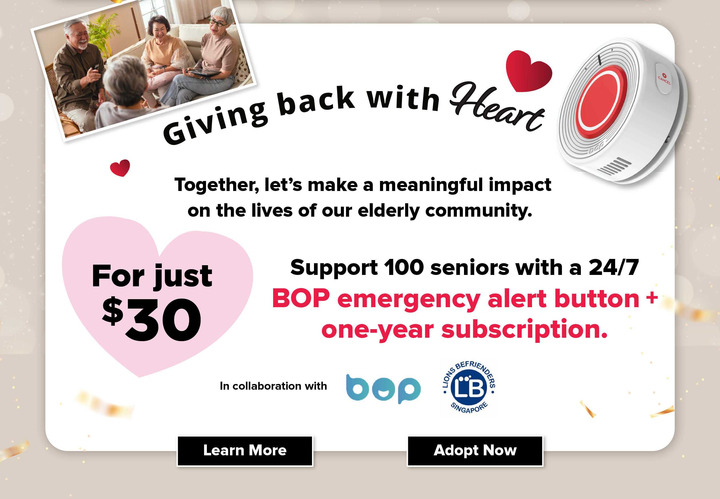 Giving Back with Heart Banner