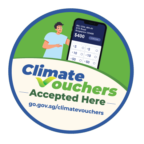 Climate Vouchers Accepted Here — go.gov.sg/climatevouchers