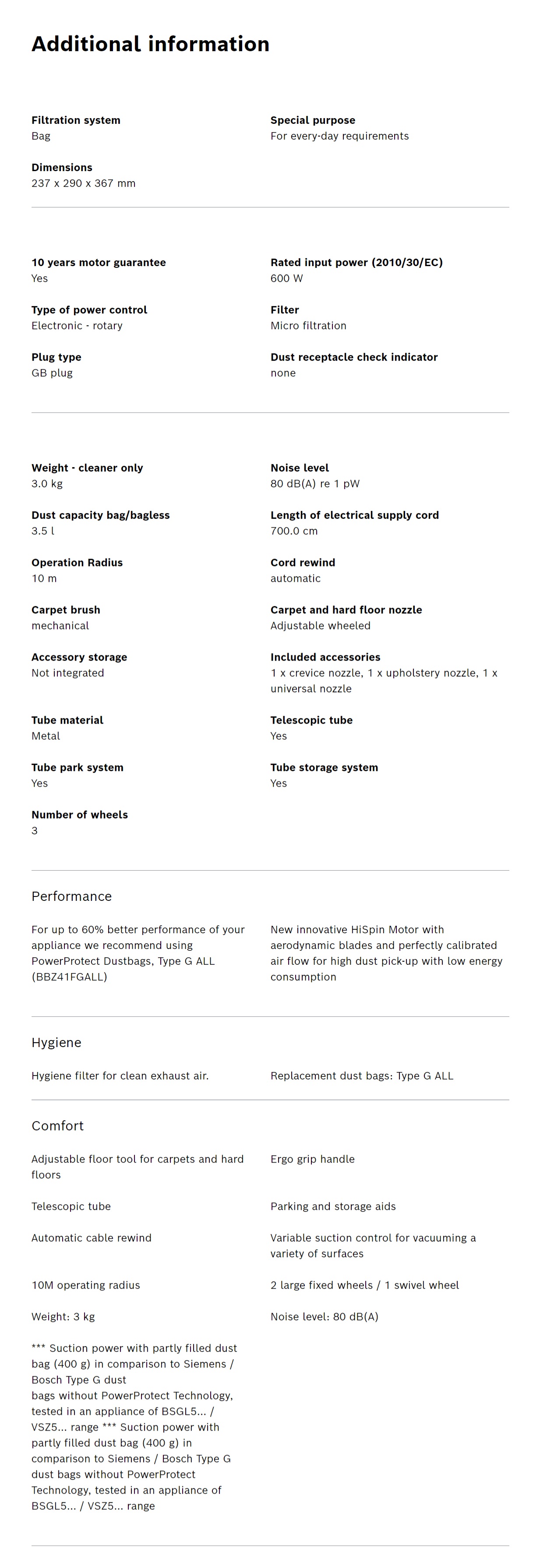 Bosch BGBS2BA1GB Series 2 Bagged Vacuum Cleaner Harvey Norman Singapore Harvey Norman Singapore