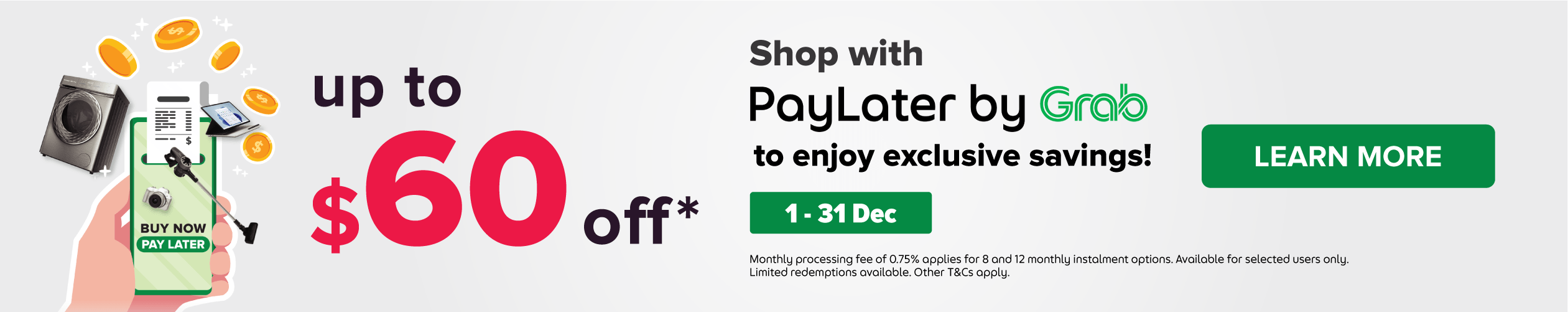 Harvey Norman SG Grab PayLater Promotions