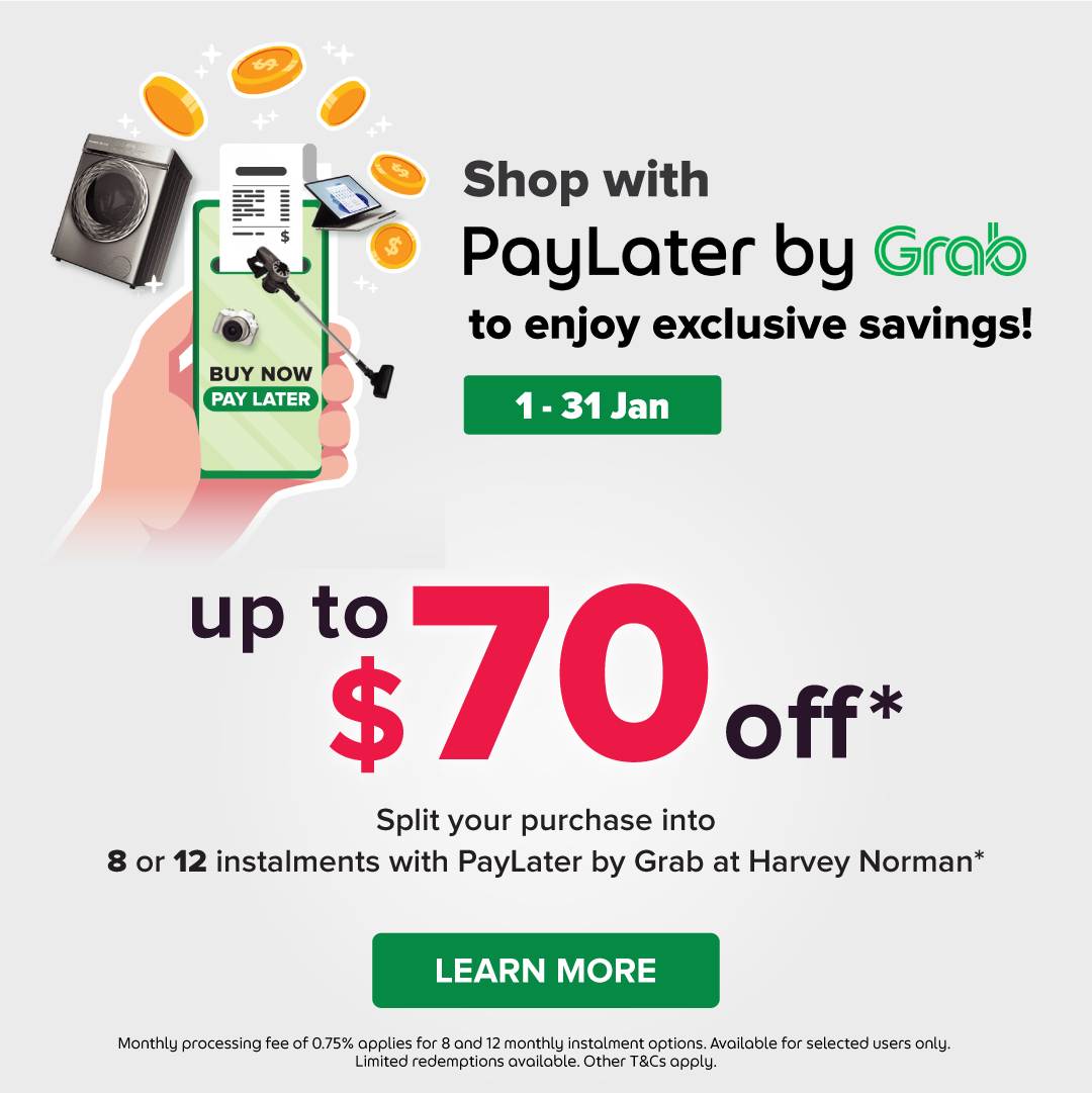 Harvey Norman SG Grab PayLater Promotions