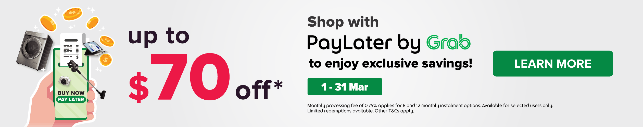 Harvey Norman SG Grab PayLater Promotions