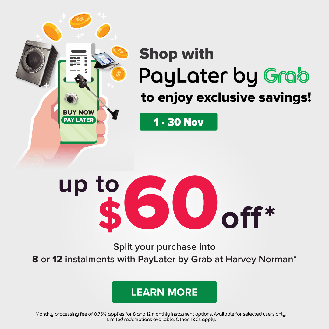 Harvey Norman SG Grab PayLater Promotions