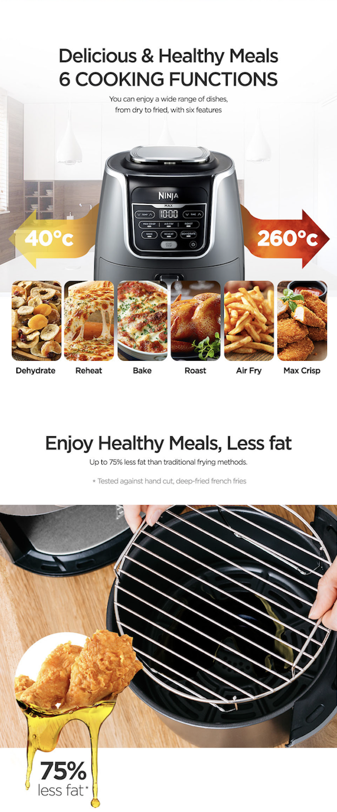 Ninja Air Fryer Max (AF160) Harvey Norman Singapore
