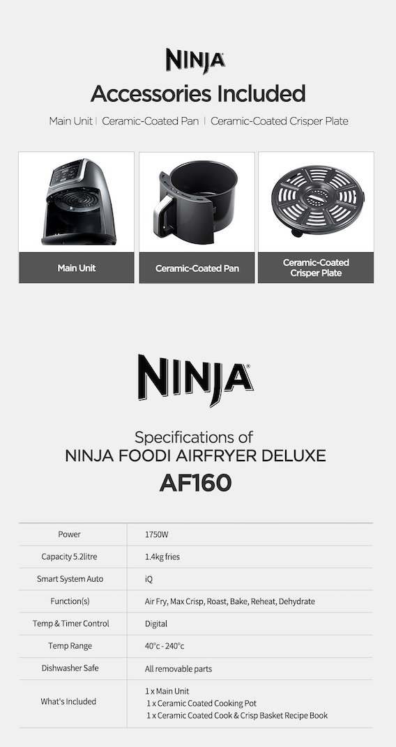 Ninja Air Fryer Deluxe Af160 at Kathryn Williams blog