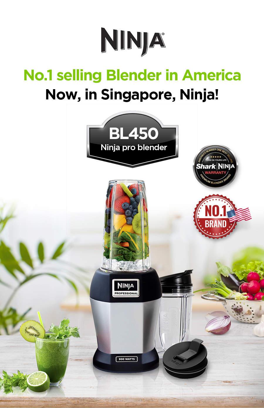 Ninja Pro Blender (BL450) Harvey Norman Singapore
