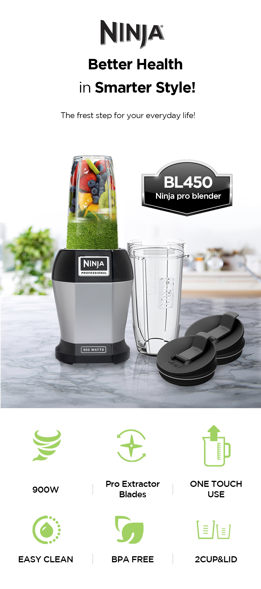 Ninja Pro Blender (BL450) Harvey Norman Malaysia