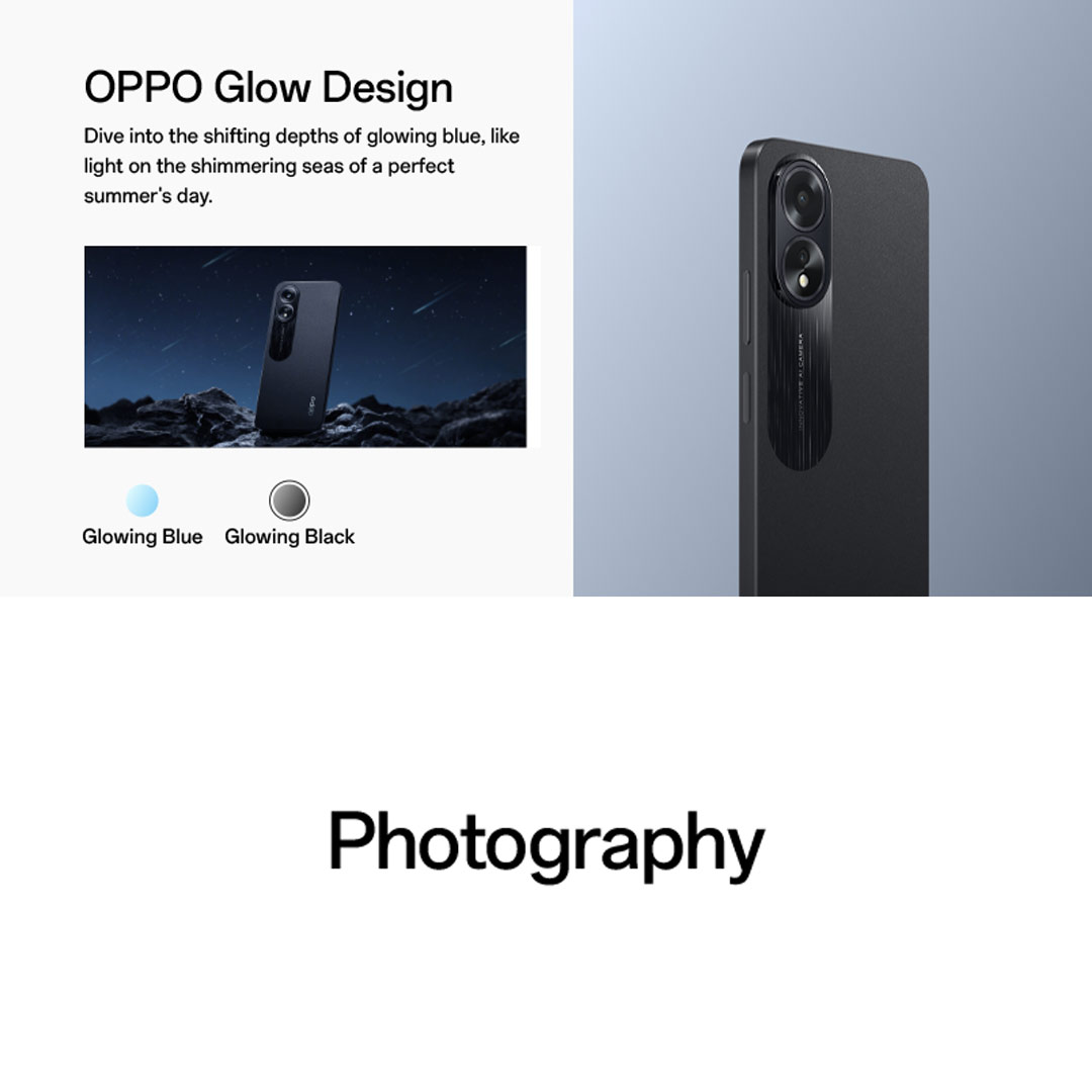 Oppo A18 (4 + 128GB) 6.56Inch Smartphone Black Harvey Norman Singapore